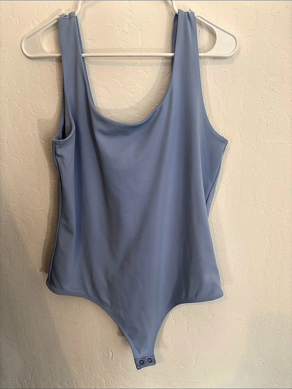 Express Body Contour Scoop Neck Bodysuit Blue Large